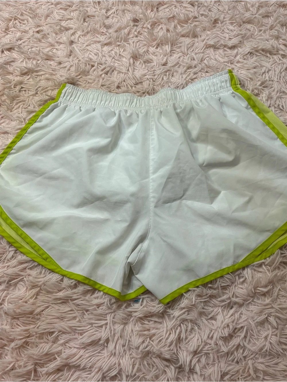 Nike Women's White Shorts with Lime Trim